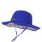 Niebieski 58cm UV 30+ Safari Sun Protection Bucket Hat z klapką na szyję