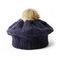 Zimowa damska dzianinowa czapka beanie 56cm czapka z futra pom pom BIO Washed Cotton