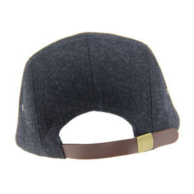 Bamboo PU Wool Camping Baseball Cap 5 Panel Snapback Hat Z Logo Wyryte Na Skórze