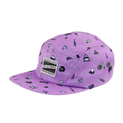 Zastosowalny Całkowicie Drukowany 5 Panel Camping Baseball Cap For Summer
