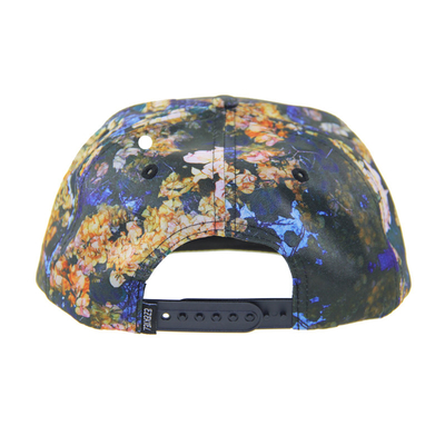 100% poliester 7 Panel Snapback Custom Camp Hat Z Logo Skórzane Na Przód