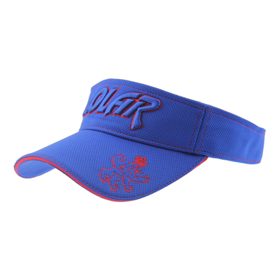 Dorośli Polymesh Visor Słoneczny Kobiety Kapelusze Custom Puff Embroidery Logo