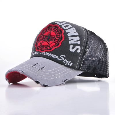 Vintage regulowany 5 panel trucker kapelusz mężczyźni kobiety lato umyte trucker kapelusz