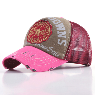 Vintage regulowany 5 panel trucker kapelusz mężczyźni kobiety lato umyte trucker kapelusz