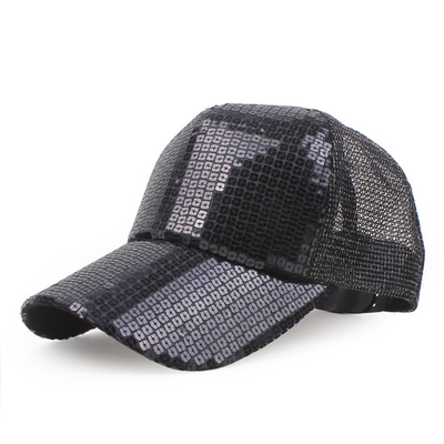 Cały dzień Komfort 5 Panel Mesh Trucker Hat Sequin Trucker Hat regulowany