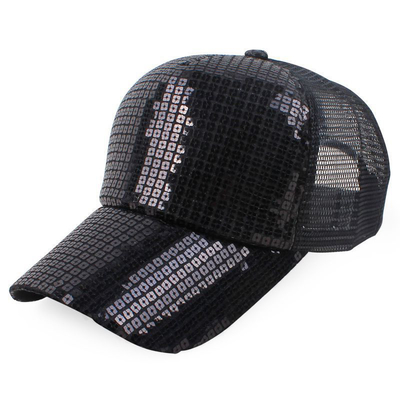 Cały dzień Komfort 5 Panel Mesh Trucker Hat Sequin Trucker Hat regulowany