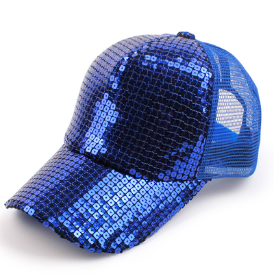 Cały dzień Komfort 5 Panel Mesh Trucker Hat Sequin Trucker Hat regulowany