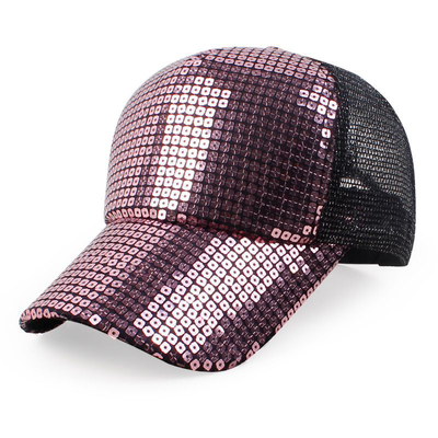 Cały dzień Komfort 5 Panel Mesh Trucker Hat Sequin Trucker Hat regulowany