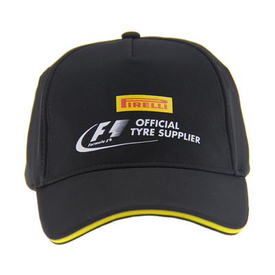 Podstawowy standardowy druk F1 Baseball Cap Five Panel Adjustable Baseball Hat