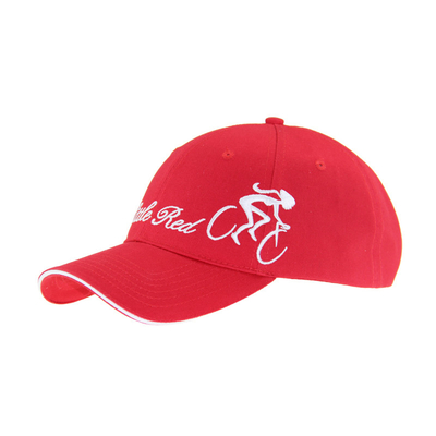6 Panel Czerwony bawełniany haftowanie Baseball Caps, Unisex niskiego profilu regulowane kapelusze
