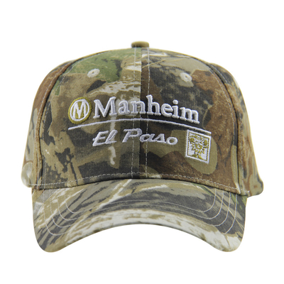 6 Panel Kamuflaż Embroidery Outdoor Baseball Caps, Unisex Low Profile Regulowane kapelusze myśliwskie