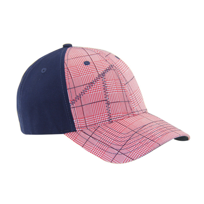 Mody 6 Panel Check bawełniana hafta Baseball Caps, Low Profile regulowalny mężczyzn i kobiet Cap