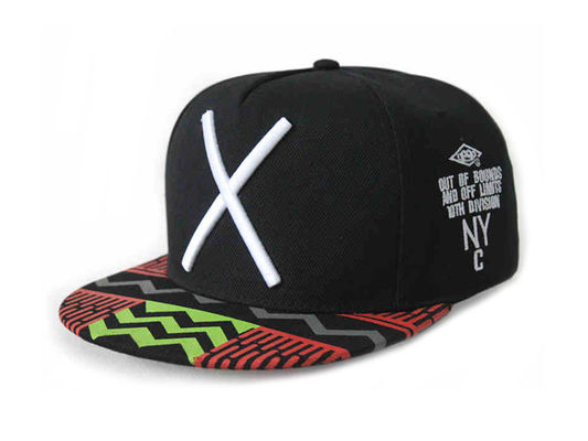 Haftowane logo Hip Hop czapka typu snapback 56 cm bawełniany materiał akrylowy