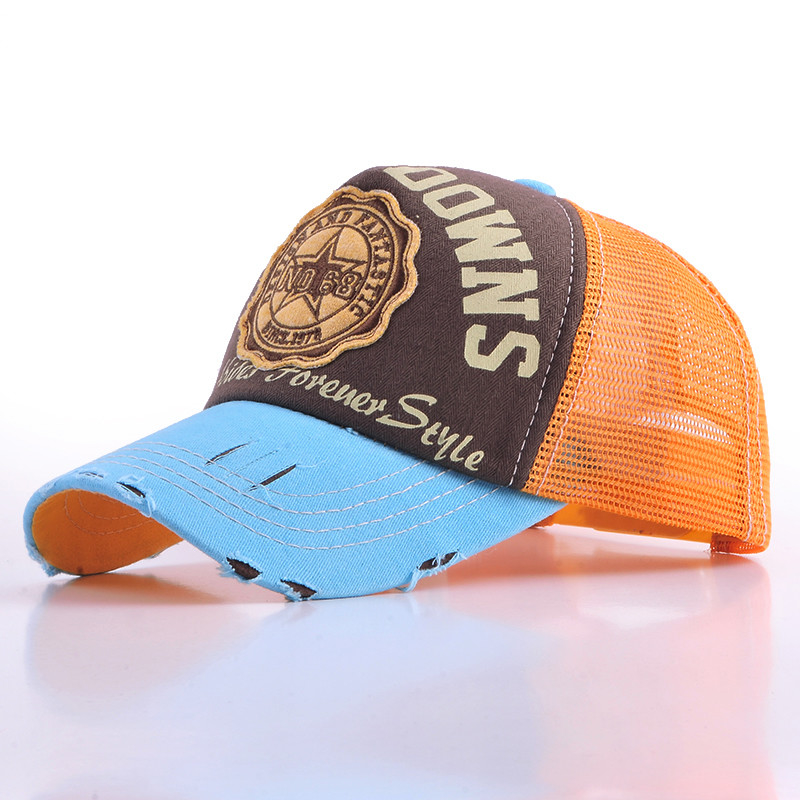 Vintage regulowany 5 panel trucker kapelusz mężczyźni kobiety lato umyte trucker kapelusz