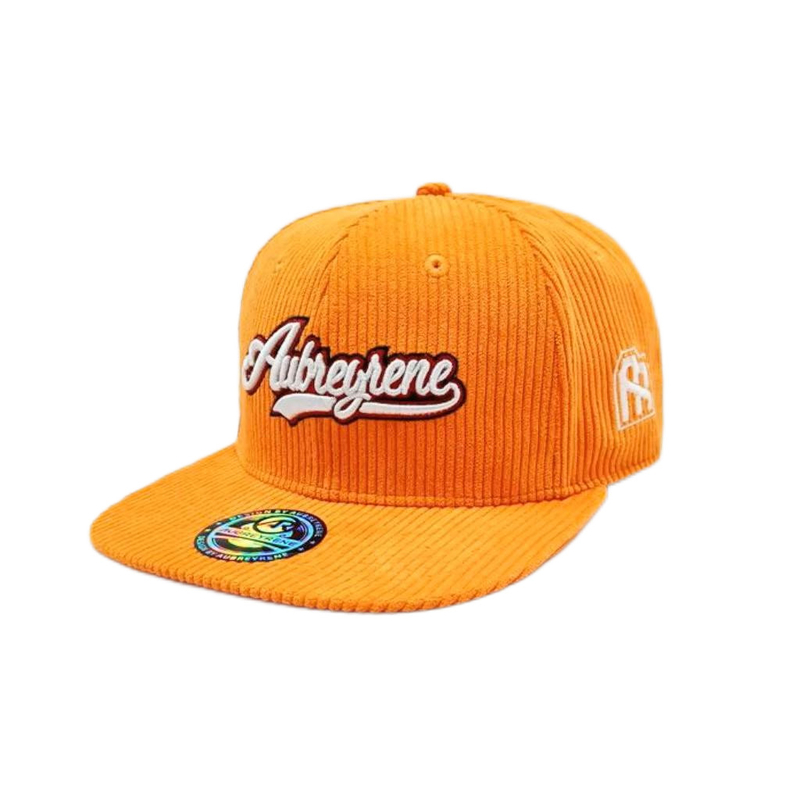 Unisex Konstruowany 6 Panel Snapback Kapelusz Corduroy Flat Peak Mid Profile Snapback