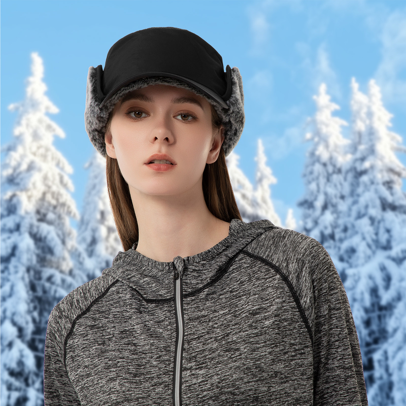 Mężczyźni lub kobiety Kapelusze zimowe Ciepłe klapki na uszach Kapelusz z pełną podszewką False Fur Baseball Cap Trapper Kapelusze myśliwe