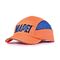 Pomarańczowy kapelusz z niebieskim haftem Czapka z daszkiem Przełęcz CE EN812 Czapka z daszkiem mała ilość